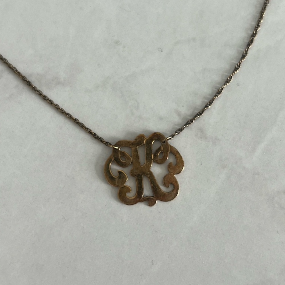 Elegant Gold “K” Initial Pendant Necklace